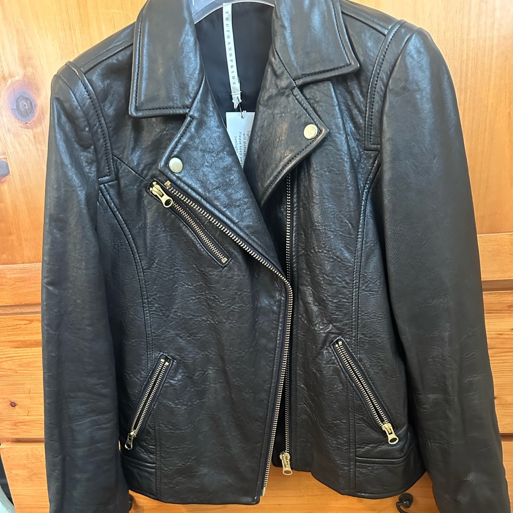 NWT Truth & Pride Genuine Leather Jacket